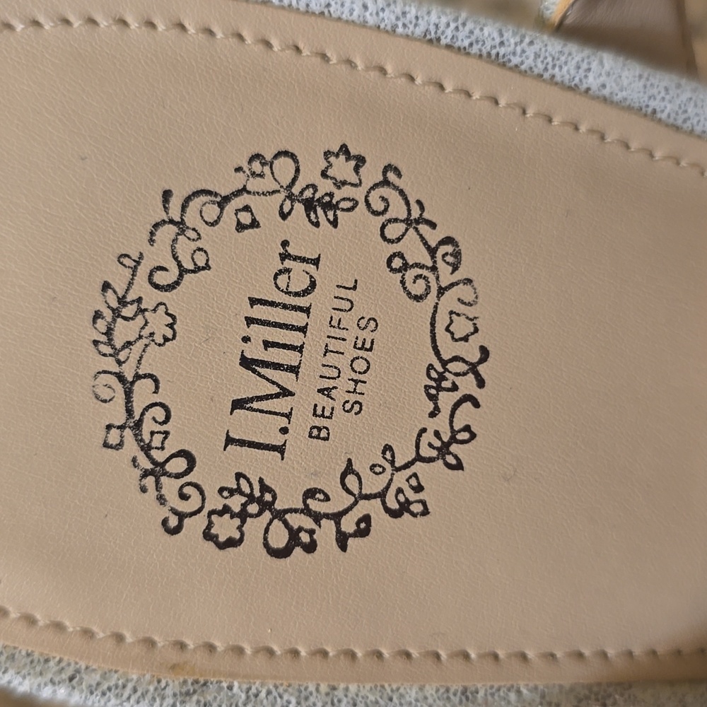 New I. Miller Women's Size Rhinestone Silver T-Strap Heel Shoe Adjustable Strap - Picture 6 of 10